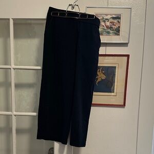 Marine Layer Classic Black Wide Leg Trousers CROPPED